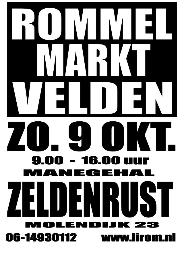 rommelmarkt Zeldenrust Velden 5-10-2016
